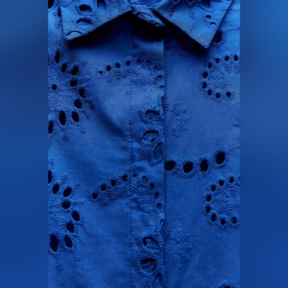 ZARA ZW COLLECTION EMBROIDERED POPLIN SHIRT - Picture 10 of 11